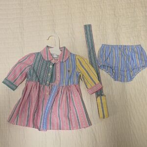 Colorful Striped Baby Dress Set